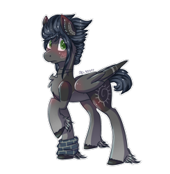 Size: 1802x1836 | Tagged: safe, artist:person8149, oc, oc only, oc:kama, pegasus, pony, female, mare, raised hoof, simple background, solo, transparent background