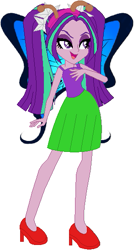 Size: 293x548 | Tagged: safe, artist:selenaede, artist:user15432, aria blaze, butterfly, human, equestria girls, rainbow rocks, antenna, antennae, base used, butterfly costume, butterfly wings, clothes, costume, dress, halloween, halloween costume, high heels, holiday, humanized, shoes, tanktop, winged humanization, wings