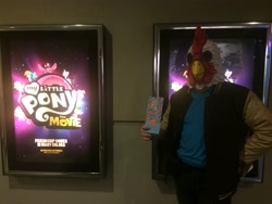 Size: 3264x2448 | Tagged: safe, human, my little pony: the movie, clothes, cosplay, costume, hotline miami, irl, irl human, jacket, photo, premiere, scootaloo's parents