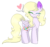 Size: 208x195 | Tagged: safe, artist:itssopanda, oc, oc only, oc:feather paint, oc:panda, pegasus, pony, eyes closed, female, heart, mare, pictogram, pixel art, simple background, smiling, solo, transparent background