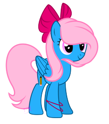 Size: 3808x4352 | Tagged: safe, artist:101xsplattyx101, oc, oc only, oc:art blossom, pegasus, pony, bow, female, high res, mare, simple background, solo, tail bow, transparent background