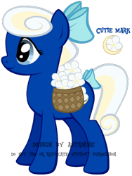 Size: 410x546 | Tagged: safe, artist:petraea, oc, oc only, oc:moon bloom, earth pony, pony, basket, bow, female, flower, hair bow, mare, saddle basket, simple background, solo, tail bow, transparent background, vector