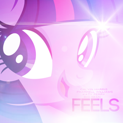 Size: 800x800 | Tagged: safe, artist:luckreza8, artist:penguinsn1fan, twilight sparkle, pony, big sean, bust, calvin harris, cover, feels (song), katy perry, parody, pharrell williams, portrait, solo, song reference