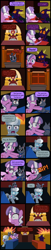 Size: 2000x9875 | Tagged: safe, artist:magerblutooth, diamond tiara, silver spoon, oc, oc:dazzle, oc:il, cat, pony, comic:diamond and dazzle, ace attorney, comic, court, courtroom, crossover, glasses, imp, judge, trial