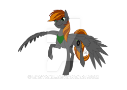 Size: 600x424 | Tagged: safe, artist:basykail, oc, oc only, pegasus, pony, female, mare, raised hoof, simple background, solo, transparent background, walking, watermark