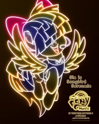 Size: 1500x1875 | Tagged: safe, songbird serenade, pegasus, pony, my little pony: the movie, black background, headworn microphone, movie poster, my little pony logo, official, poster, sia (singer), simple background, solo