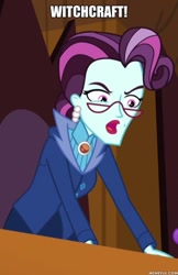 Size: 600x928 | Tagged: safe, edit, edited screencap, screencap, principal abacus cinch, equestria girls, friendship games, frollo, glasses, hunchback of notre dame, image macro, meme