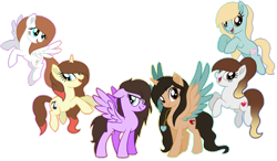 Size: 1024x597 | Tagged: safe, artist:cindydreamlight, oc, oc only, alicorn, earth pony, pegasus, pony, unicorn, base used, female, mare, movie accurate, simple background, transparent background
