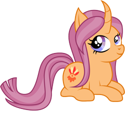 Size: 1106x1001 | Tagged: safe, artist:cloudyglow, sable spirit, pony, unicorn, campfire tales, curved horn, female, mare, prone, simple background, smiling, solo, transparent background, vector