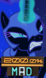 Size: 319x543 | Tagged: safe, edit, edited screencap, editor:watermelon changeling, screencap, nightmare moon, alicorn, pony, princess twilight sparkle (episode), 200% mad, angry, caption, expand dong, exploitable meme, gritted teeth, image macro, magic, meme, solo