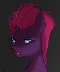 Size: 1024x1225 | Tagged: safe, artist:drawyaheli, tempest shadow, my little pony: the movie, broken horn, bust, eye scar, portrait, scar, solo