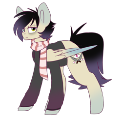 Size: 1488x1440 | Tagged: safe, artist:despotshy, oc, oc only, oc:desell, pegasus, pony, bags under eyes, clothes, male, scarf, simple background, solo, stallion, sweater, transparent background