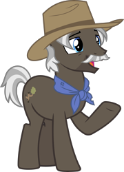 Size: 3668x5090 | Tagged: safe, artist:kevinerino, burnt oak, earth pony, pony, the perfect pear, hat, high res, male, simple background, solo, stallion, transparent background, vector