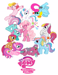 Size: 2646x3435 | Tagged: safe, artist:thelimeofdoom, minty, pinkie pie (g3), rainbow dash (g3), skywishes, sparkleworks, star catcher, sunny daze (g3), sweetberry, thistle whistle, toola roola, pony, g3, g3 to g4, generation leap
