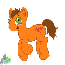 Size: 1000x1000 | Tagged: safe, artist:snytchell, oc, oc only, oc:drake fluster, earth pony, pony, blushing, male, smiling, solo