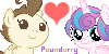 Size: 100x50 | Tagged: safe, pound cake, princess flurry heart, pony, deviantart, deviantart group, female, heart, male, picture for breezies, poundflurry, shipping, straight