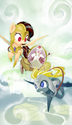 Size: 600x1036 | Tagged: safe, artist:gashiboka, pegasus, pony, deviantart watermark, duo, everfree tarot, major arcana, obtrusive watermark, tarot, tarot card, the chariot, watermark