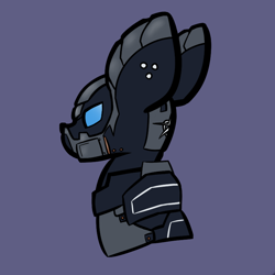 Size: 800x800 | Tagged: safe, artist:jakesmlp, pony, armor, badass, bust, colored, crackdown, crossover, helmet, science fiction
