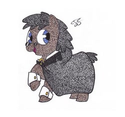 Size: 489x457 | Tagged: safe, artist:thestipplebrony, oc, oc only, oc:ponyhidden, clothes, dress, gala dress, pointillism, solo, stipple, traditional art