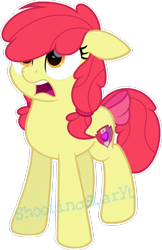 Size: 1280x1973 | Tagged: safe, artist:moonlight-grey-bases, artist:shootingstaryt, apple bloom, earth pony, pony, adult, base used, bow, female, mare, older, older apple bloom, open mouth, pigtails, solo, tail bow, watermark