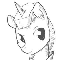 Size: 1280x1280 | Tagged: safe, artist:tjpones, oc, oc only, black and white, grayscale, mohawk, monochrome, profile, solo