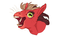 Size: 500x300 | Tagged: safe, artist:jayrockin, oc, oc only, pony, unicorn, bust, open mouth, solo, tiny sapient ungulates, whiskers