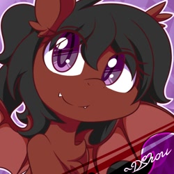 Size: 500x500 | Tagged: safe, artist:dshou, oc, oc only, oc:mariposa, bat pony, pony, female, mare, smiling, solo