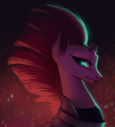 Size: 1272x1404 | Tagged: safe, artist:siffou, tempest shadow, pony, unicorn, my little pony: the movie, armor, broken horn, female, mare, solo