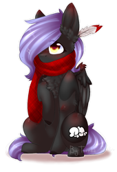 Size: 618x911 | Tagged: safe, artist:twinkepaint, oc, oc only, oc:cloudy night, pegasus, pony, clothes, female, mare, scarf, simple background, sitting, solo, transparent background
