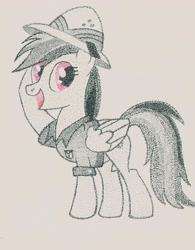 Size: 1772x2268 | Tagged: safe, artist:thestipplebrony, daring do, hat, pointillism, solo, stipple, traditional art