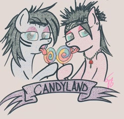 Size: 2184x2088 | Tagged: safe, artist:thestipplebrony, pony, album cover, blood on the dance floor, candy, candyland, food, lollipop, pointillism, ponified, ponified album cover, scene kid, stipple, traditional art