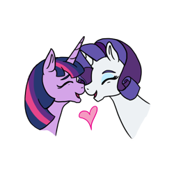 Size: 540x540 | Tagged: safe, artist:askscribbly, rarity, twilight sparkle, twilight sparkle (alicorn), alicorn, pony, unicorn, female, lesbian, rarilight, shipping