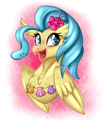 Size: 2000x2300 | Tagged: safe, artist:jack-pie, princess skystar, classical hippogriff, hippogriff, my little pony: the movie, cute, female, happy, open mouth, signature, skyabetes, solo