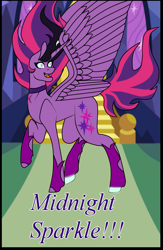 Size: 1593x2450 | Tagged: safe, artist:princessara0, midnight sparkle, twilight sparkle, twilight sparkle (alicorn), alicorn, pony, equestria girls, fame and misfortune, bad end, corrupted, equestria girls ponified, ponified