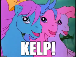 Size: 640x480 | Tagged: safe, edit, edited screencap, screencap, sea pony, g1, rescue at midnight castle, image macro, kelp, meme