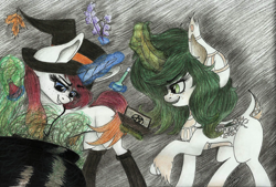 Size: 2256x1528 | Tagged: safe, artist:kindny-chan, oc, oc only, oc:faeryn, oc:witch pot, cauldron, hat, traditional art, witch hat