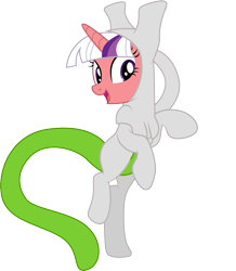 Size: 1001x1146 | Tagged: safe, artist:cloudyglow, twilight sparkle, pony, clothes, costume, female, mare, mewtwo, pokémon, shiny pokémon, simple background, smiling, solo, trace, transparent background, vector