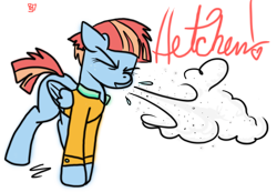 Size: 10336x7168 | Tagged: safe, artist:rainysunshine, windy whistles, absurd file size, absurd resolution, simple background, sneeze cloud, sneeze spray, sneezing, solo, sound effects, spray, transparent background