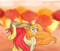 Size: 1000x851 | Tagged: safe, artist:coco-drillo, bright mac, pear butter, pony, the perfect pear, abstract background, brightbutter, female, male, shipping, straight, windswept mane