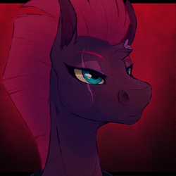 Size: 540x540 | Tagged: safe, artist:wolpertingerprince, tempest shadow, my little pony: the movie, broken horn, eye scar, scar, solo