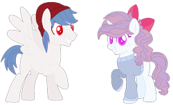 Size: 728x446 | Tagged: safe, artist:bezziie, oc, oc only, oc:vanilla swirl (bezziie), pegasus, pony, unicorn, base used, female, male, mare, simple background, stallion, transparent background, unnamed oc