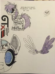 Size: 3024x4032 | Tagged: safe, artist:gtx, pony, robot, robot pony, traditional art