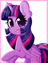 Size: 2270x2926 | Tagged: safe, artist:fluffymaiden, twilight sparkle, twilight sparkle (alicorn), alicorn, pony, cute, female, looking at you, mare, open mouth, smiling, solo, twiabetes