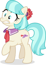 Size: 3500x5000 | Tagged: safe, artist:tomfraggle, coco pommel, earth pony, pony, rarity takes manehattan, female, mare, raised hoof, simple background, solo, startled, surprised, transparent background, vector