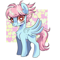 Size: 2257x2249 | Tagged: safe, artist:peachesandcreamated, oc, oc only, pegasus, pony, female, heart eyes, mare, solo, unnamed oc, wingding eyes