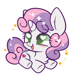 Size: 2220x2220 | Tagged: safe, artist:snow angel, sweetie belle, pony, unicorn, cute, cutie mark, diasweetes, female, filly, heart eyes, hnnng, simple background, smiling, solo, sparkles, the cmc's cutie marks, transparent background, wingding eyes