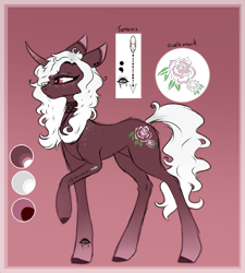 Size: 1743x1936 | Tagged: safe, artist:holoriot, oc, oc only, oc:shiver rose, pony, unicorn, female, mare, reference sheet, solo