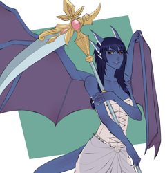 Size: 1200x1256 | Tagged: safe, artist:crimsonsnow, princess ember, dragon, human, crossover, dragoness, female, fusion, gate, giselle (gate), humanized, scythe