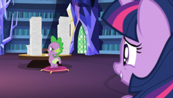 Size: 1920x1080 | Tagged: safe, screencap, spike, twilight sparkle, twilight sparkle (alicorn), alicorn, dragon, pony, once upon a zeppelin, out of context, stupid sexy spike