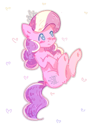 Size: 724x978 | Tagged: safe, artist:pony-ellie-stuart, diamond tiara, earth pony, pony, blushing, female, filly, heart, simple background, solo, transparent background